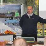 Kenai Peninsula Borough School District Superintendent Sean Dusek discusses classroom enrichment of the CFK program with science and language arts teachers.