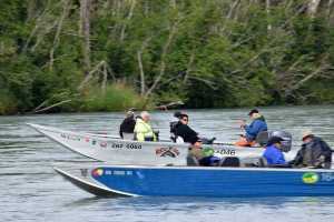 Photo by Rashah McChesney/Peninsula Clarion In this July 1, 2015 file photo king salmon fishermen and guides ride upriver during the first day of fishing on the late run of Kenai River king salmon near Kenai, Alaska. The legislature is considering a bill to reestablish sportfishing guide licensing fees.