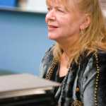 Photo by Rashah McChesney/Peninsula Clarion  Kenai Peninsula pianist Maria Allison talks to a band class about her technique for memorizing pieces on Wednesday Nov. 4, 2015 at Soldotna High School in Soldotna, Alaska. Allison and Soldotna-based flutist Tomoka Raften will perform on Nov. 7 at the Soldotna Christ Lutheran Church.