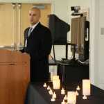 Photo by Megan Pacer/Peninsula Clarion Spiritual Care Coordinator Frank Alioto leads residents and health care staff members through the annual Time of Remembrance celebration on Sunday, Nov. 8, 2015 at Central Peninsula Hospital in Soldotna, Alaska.