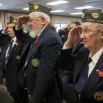 Photo by Rashah McChesney/Peninsula Clarion Sgt. First Class David Strong speaks during a Veterans Day ceremony on Wednesday Nov. 11, 2015 in Soldotna, Alaska.