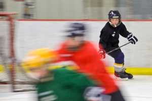 Photo by Rashah McChesney/Peninsula Clarion Members of the Squirt C team practice on Monday Nov. 30, 2015 at the Kenai Multipurpose Recreation Facility in Kenai, Alaska. The team is comprised of players in the third to fifth grades.