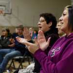 Photo by Megan Pacer/Peninsula Clarion Suraj "White Eagle" Holzwarth performs a song from her latest CD, "Holy Ground" on Sunday, Dec. 20, 2015 at the Sterling Community Center in Sterling, Alaska. Holzwarth and other performers are on a tour to promote the album, which was recorded to honor the foreign countries they visited over the last 20 years.
