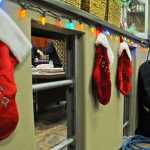 Photo by Elizabeth Earl/Peninsula Clarion The staff at Central Emergency Services gathered at the Soldotna station for Christmas but were ready to go at a moment's notice, with the engines running outside. However, there was only one callout on Christmas day by mid-afternoon.