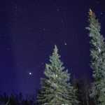 Starry, starry nights over the Kenai National Wildlife Refuge headquarters on Ski Hill Road on Nov. 17. Note how bright Venus is in the lower left. (Photo by Rebecca Uta)