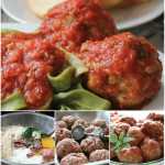 Pasta and homemade meatballs with tomatoe sauce