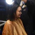 Photo by Megan Pacer/Peninsula Clarion Sandra Groller, of Kasilof, gets a haricut from Joy Conner, of Soldotna, while at Project Homeless Connect on Thursday, Jan. 28, 2016 at the Soldotna Regional Sports Complex in Soldotna, Alaska.