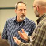 Photo by Kelly Sullivan/ Peninsula Clarion New Board of Education member John "Zen" Kelly spent his second day as District 9 representative at a meeting held by the school district that involved students, business owerns, board members and school administrators Tuesday, Feb. 2, 2016, at the Challenger Learning Center of Alaska in Kenai, Alaska. The focus of the gathering was to make connections between constituents and legislators to increase community involvement in advocacy for education.