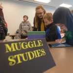 Photo by Megan Pacer/Peninsula Clarion Parker Richards, 8, prepares to test his knowledge with a trivia game during a Harry Potter Book Night event on Thursday, Feb. 4, 2016 at the Soldotna Public Library in Soldotna, Alaska.