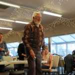 Photo by Elizabeth Earl/Peninsula Clarion Ray Nickelson watches carefully for his results on Wii Bowling during the Senior Olympics Tuesday, Feb. 16, 2016 at the Kenai Senior Center.