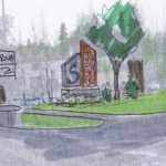 This sketched design from the City of Soldotna shows what three highway gateway signs will look like when they are constructed in summer 2016. The bid for the project will go out this week or early next week.