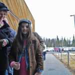 Photo by Elizabeth Earl/Peninsula Clarion Greenley Viefeld, 10, of Clam Gulch, waits in the long line outside the Soldotna Sports Complex with her grandmother, Dana York. Viefeld accompanied York while she voted in the Republican Presidential Preference Poll in Soldotna on Tuesday, March 1, 2016.