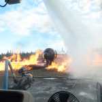 In this Feb. 15, 2016 file photo, Kenai Fire Marshal Tommy Carver takes a turn using a fire engine to put out a simulated aircraft fire during an Aircraft Rescue and Firefighting drill at the Beacon Occupational Health and Safety Services Training Center in Kenai, Alaska.