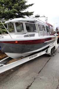 Photo courtesy Gabe Fletcher This photo from Alaska Brewing Company owner Gabe Fletcher shows a King Fisher boat named "Celestial Dawn" that was taken from outside the brewing company in Anchorage and found in Soldotna on Monday, March 28, 2016.