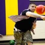 Members of the Abusement Park dodgeball team play in the Kenai Young Life Dodgeball tournament on Saturday, March 26 in the Kenai Middle School gymnasium.