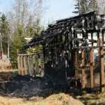 Five area agencies including the Kenai Fire Department and Alaska Division of Forestry responded to a fire that consumed two sheds and a chicken coop Thursday, April 21, 2016 on North Dogwood Road in Kenai, Alaska. The fire also burnt the outside of a home on the property, but no one was hurt.