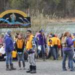 Redoubt students arrive at Swift River campground for spring cleanup.