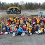 Redoubt students arrive at Swift River campground for spring cleanup.