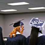 Photo by Elizabeth Earl/Peninsula Clarion Soldotna High School graduates prepared to walk across the stage for their graduation ceremony at the Soldotna Regional Sports Complex on Wednesady, May 18, 2016.
