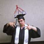 Photo by Elizabeth Earl/Peninsula Clarion Sailor Walker had the only 3D graduation cap in the room before the Soldotna High School graduation at the Soldotna Regional Sports Complex on Wednesday, May 18, 2016.