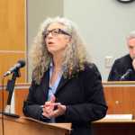 Photo by Megan Pacer/Peninsula Clarion Defense Attorney Dina Cale makes her closing argument to the jury Tuesday, May 24, 2016 at the Kenai Courthouse in Kenai, Alaska. Cale, the attorney for Laurel Lee, and Assistant District Attorney Kelly Lawson both rested their cases on the sixth day of trial in a case more than a year and a half old, in which Lee is accused of sexually assaulting a 14-year-old boy in 2014.