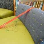 Photo by Megan Pacer/Peninsula Clarion Red tape prevents people from sitting on several pieces of vandalized furnitire Wednesday, May 25, 2016 at the Kenai Community Library in Kenai, Alaska. Several chairs and a stool were destroyed with a paint-like substance, and a couch was slashed with a knife at the library last week.