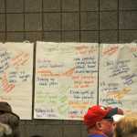 Photo by Elizabeth Earl/Peninsula Clarion Breakout groups at the second Heroin Town Hall event, held at the Challenger Learning Center in Kenai, Alaska on Thursday, May 26, 2016, listed a variety of community strengths and weaknesses they identified to battle an ongoing heroin addiction epidemic.