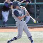 Photo by Joey Klecka/Peninsula Clarion Soldotna senior Calvin Hills gets a bat on the ball Friday against Lathrop in the state baseball tournament at Mulcahy Field in Anchorage.
