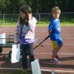 Photo by Megan Pacer/Peninsula Clarion Kasilof resident Donna Heames smears a plate of whipped cream onto Soldotna Mayor Pete Sprague's face during the 19th annual Relay for Life of  Central Peninsula on Friday, June 3, 2016 at Skyview Middle School in Soldotna, Alaska. Heames, who said she has known Sprague for 35 years, was among the many residents who turned out and donated money to the American Cancer Society.