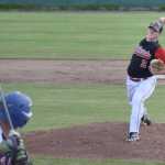 Photo by Joey Klecka/Peninsula Clarion Peninsula Oilers pitcher Billy Oxford winds up for the pitch Friday night against the Anchorage Glacier Pilots at Coral Seymour Memorial Park in Kenai.