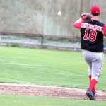 Peninsula first baseman Jonathon Washam flips the ball to pitcher Justin Montgomery to force at out at first during a 2-1 win over the Mat-Su Miners Saturday, July 30, 2016, at Hermon Brothers Field in Palmer.