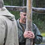 Photo by Elizabeth Earl/Peninsula Clarion Members of the Catholic Church gathered outside the Kenai Peninsula Borough Administration Building on Wednesday, Aug. 17, 2016 in Soldotna, Alaska. The church members gathered to pray in response to a Satanic invocation given before the Aug. 9 boough assembly meeting.