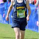 Photo by Jeff Helminiak/Peninsula Clarion Homer's Jacob Davis finishes 16th in the boys race at the Tsalteshi Invitational on Saturday at Tsalteshi Trails.