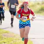 Amy Drake is a Wonder Woman as she runs in Saturday's CASA Superhero 5-kilometer to benefit the Kenaitze Indian Tribe's Court Appointed Special Advocates program.