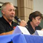 Photo by Megan Pacer/Peninsula Clarion Soldotna Charter Commission Chair Scott Davis speaks to a small crowd about the commission's proposed home-rule charter during a Soldotna Chamber of Commerce luncheon Tuesday, Aug. 30, 2016 at the Soldotna Regional Sports Complex in Soldotna, Alaska.