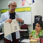 Photo by Megan Pacer/Peninsula Clarion Professor Boguslaw "Bob" Marek explains the teaching techniques he's developed to help blind students better conceptualize the visible world to a group of educators while the Kenai Peninsula School District's teacher for visually impaired and blind students, Jordana Engebretsen, looks on during a workshop Thursday, Sept. 1, 2016 at Soldotna Prep in Soldotna, Alaska.