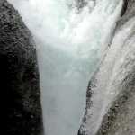 Photo by Elizabeth Earl/Peninsula Clarion A set of approximately 35-foot falls blocks fish passage into the Paint River near Cook Inlet Aquaculture Association's fish ladder, photographed Friday, Sept. 2, 2016 on the Paint River near the McNeil River State Game Sanctuary and Refuge, Alaska. Cook Inlet Aquaculture Association operates the fish ladder to allow salmon to pass into the upper reaches of the remote river system to spawn.