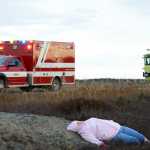 Photo by Megan Pacer/Peninsula Clarion Kenai Firefighter Ben Nabinger sprays foam onto the site of a simulated plane crash during a mass casualty drill Tuesday, Oct. 11, 2016 at the Kenai Municipal Airport in Kenai, Alaska. The airport is required by the Federal Aviation Administration to hold the drill every three years to test its emergency planning.