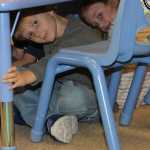 Kids drop,cover and hold
