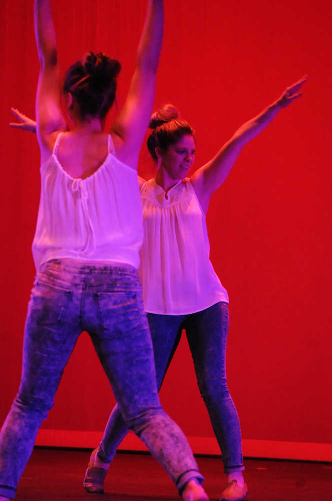 Photo by Elizabeth Earl/Peninsula Clarion Dancers from Peninsula Artists in Motion, a central Kenai Peninsula dance group, rehearse Wednesday, Nov. 2, 2016 at Kenai Central High School in Kenai, Alaska. The group will perform Friday, Nov. 4, 2016 at the high school at 7 p.m. to mark its 15th anniversary.
