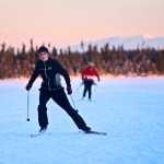Ben Boettger/Peninsula Clarion Skiers practice on Headquarters Lake in the Kenai National Wildlife Refuge on Nov. 30, 2016 near Soldotna.