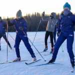 Ben Boettger/Peninsula Clarion Members of the Soldotna High School Nordic Ski Team practice on Headquarters Lake in the Kenai National Wildlife Refuge on Nov. 30, 2016 near Soldotna.