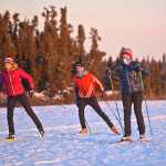 Ben Boettger/Peninsula Clarion Skiers practice on Headquarters Lake in the Kenai National Wildlife Refuge on Nov. 30, 2016 near Soldotna.