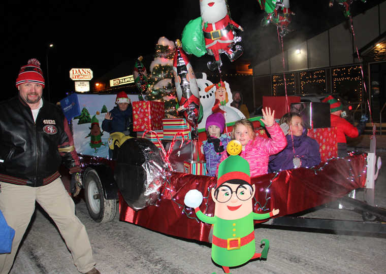 St. Nick up on the firetruck