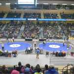 Photo by Joey Klecka/Peninsula Clarion The Class 1-2-3A and 4A state wrestling championships coincide with each other Saturday at the Alaska Airlines Center in Anchorage.