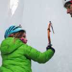 Photo by Elizabeth Earl/Peninsula Clarion Avery Walden, 9, practices climbing an ice wall her father set up in the back yard of their home on Sunday, Dec. 18, 2016 near Soldotna, Alaska. Avery and Chris Walden, along with a family friend, will embark on an eight-day expedition to summit Mt. Kilimanjaro in Tanzania. If they succeed, Avery Walden will be the youngest female ever to summit the 19,341-foot mountain.