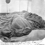The way we slept at the Summit, six in a bed. The Brackett family asleep in a tent at the summit of the White Pass Trail some 20 miles north of Skagway, circa July 1898. (Courtesy Photo | National Park Service, Klondike Gold Rush National Historical Park, Brackett Family Collection, BRWHP179, KLGO WS-58-5311)