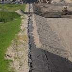 This Tuesday, Aug. 7, 2018 shows the construction of Cell 3 at Central Peninsula Landfill in Soldotna, Alaska. (Photo by Elizabeth Earl/Peninsula Clarion)