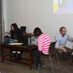 Lynne Koral discusses Braille technology at the 1st KPBSD Braille Challenge.