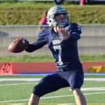 Soldotna Stars quarterback Brandon Crowder unleashes a throw against the Palmer Moose in a Friday night matchup at Justin Maile Field in Soldotna